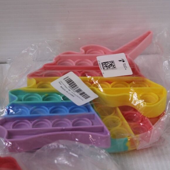 4 Packages of Rainbow Colored Pop-It Fidget Toys - Picture 2 of 3